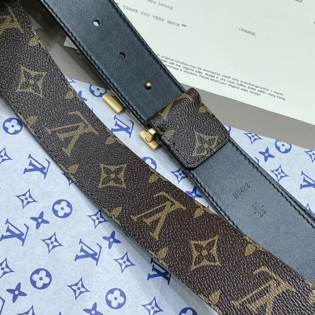 Louis Vuitton Monogram Canvas Belt with LV Buckle