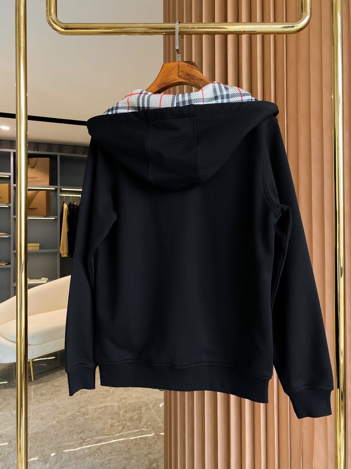 Burberry Check Hooded Sweatshirt