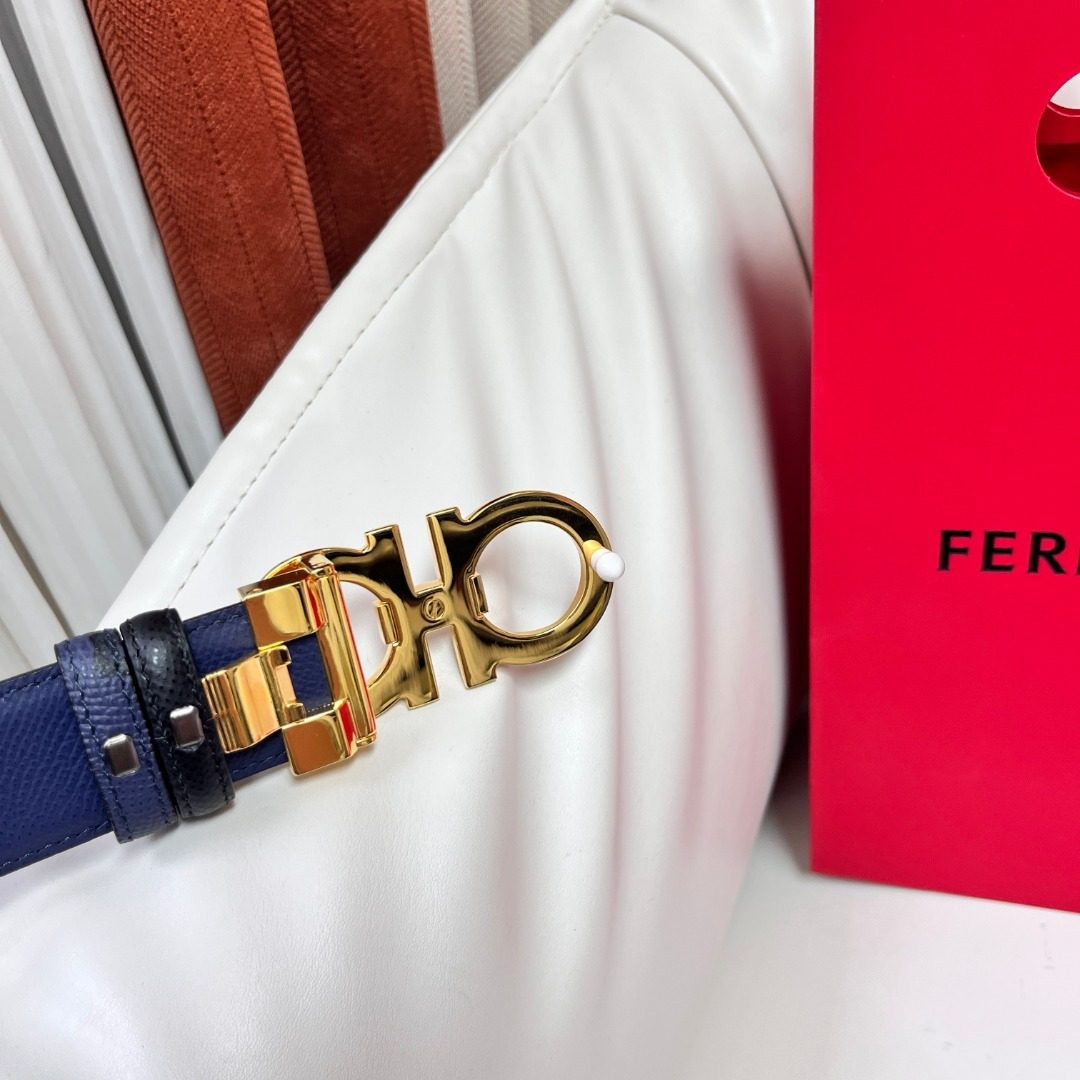 Salvatore Ferragamo Gancini Leather Belt