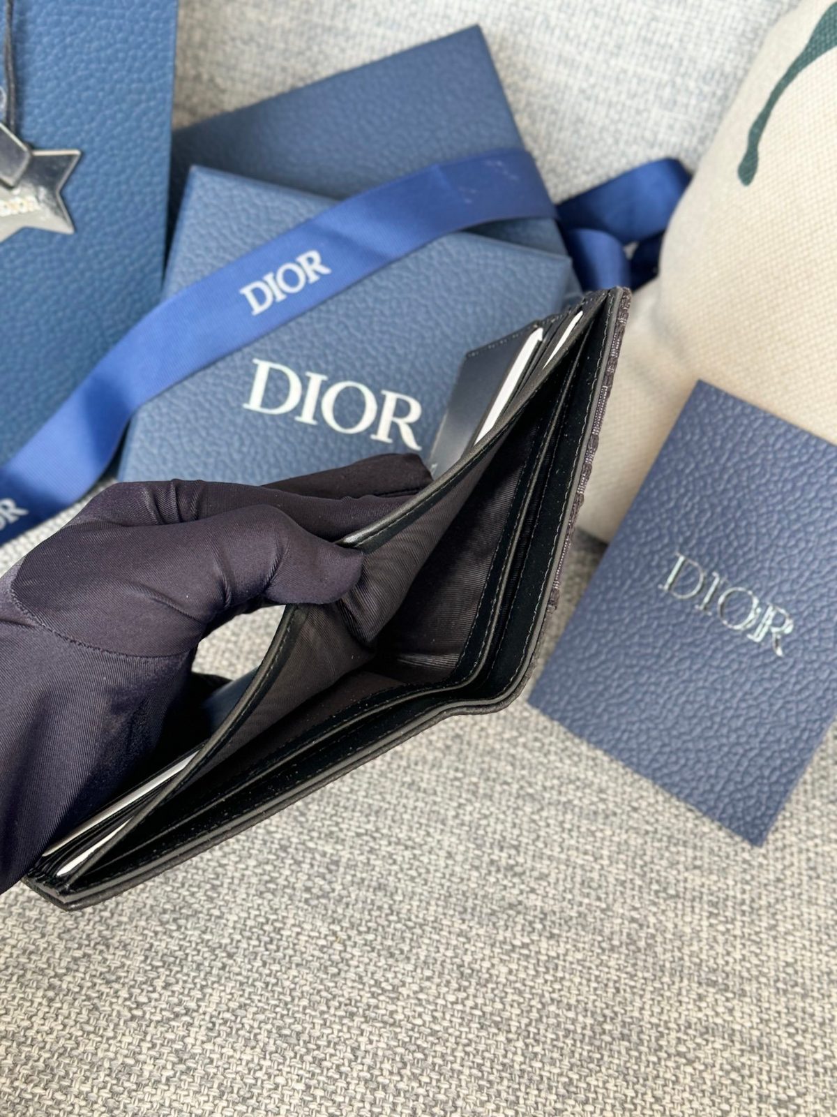 Dior Black Leather Bifold Wallet