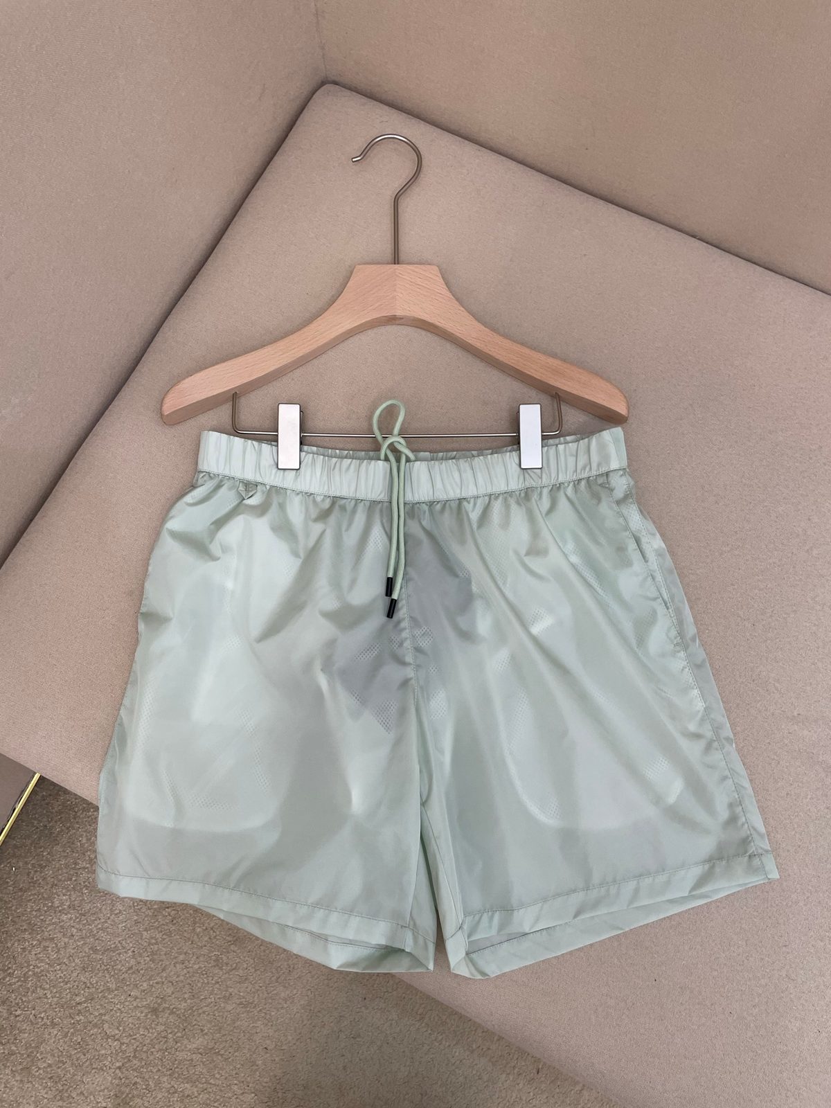 Prada Nylon Drawstring Shorts Mint
