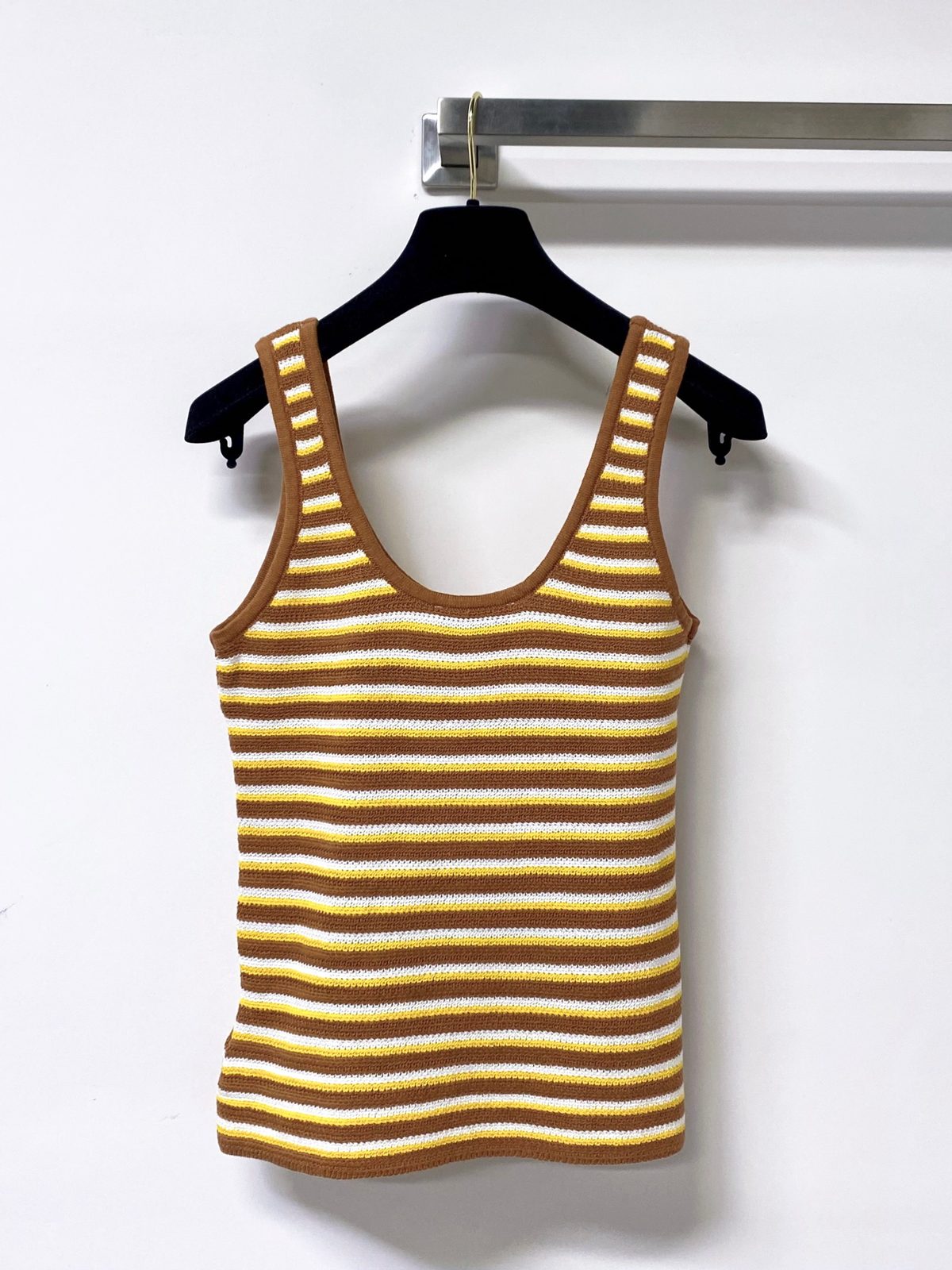Striped Knit Sleeveless Tank Top