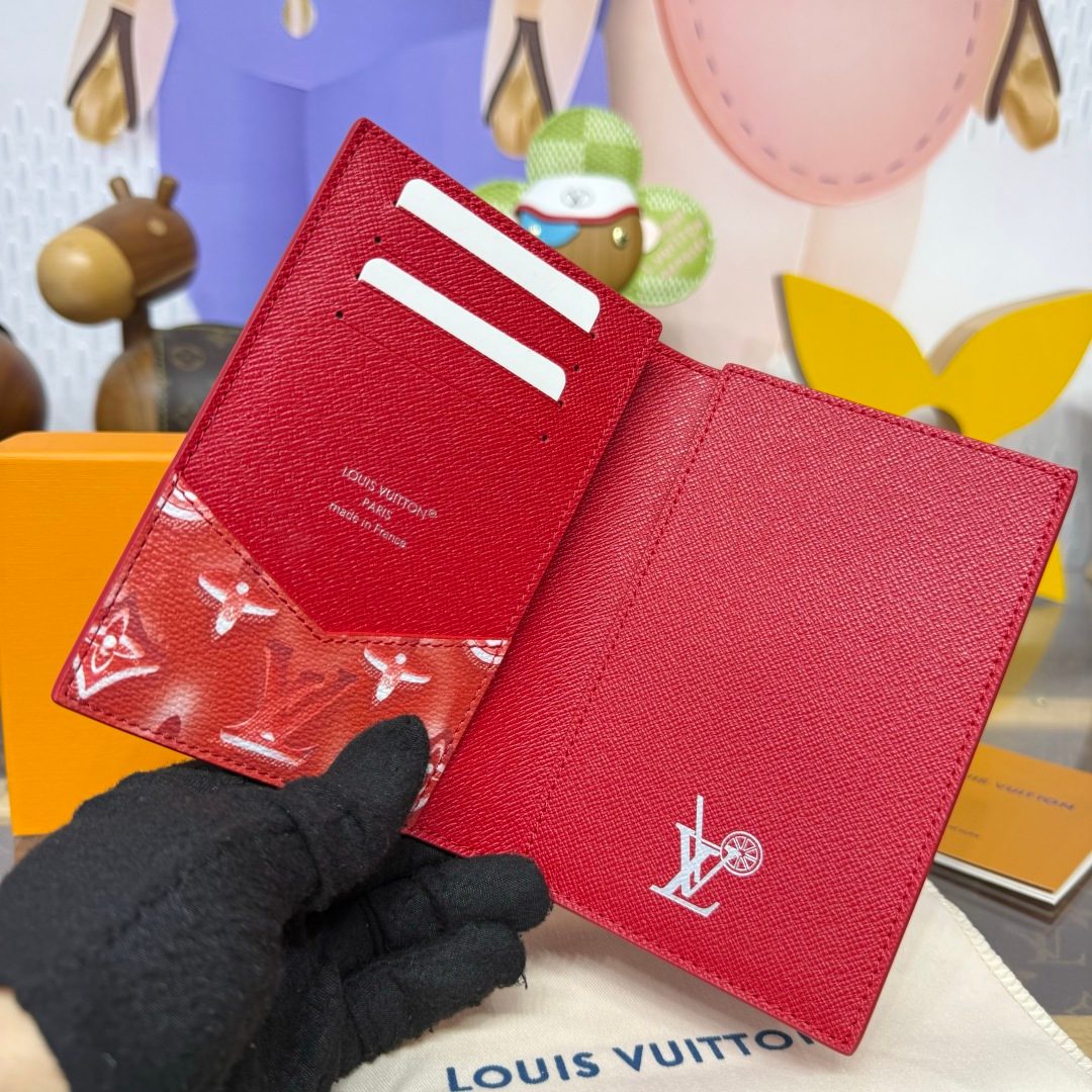 Louis Vuitton Monogram Red Leather Wallet