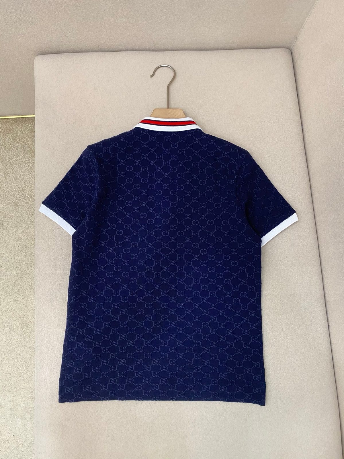 Gucci GG Monogram Polo Shirt Navy
