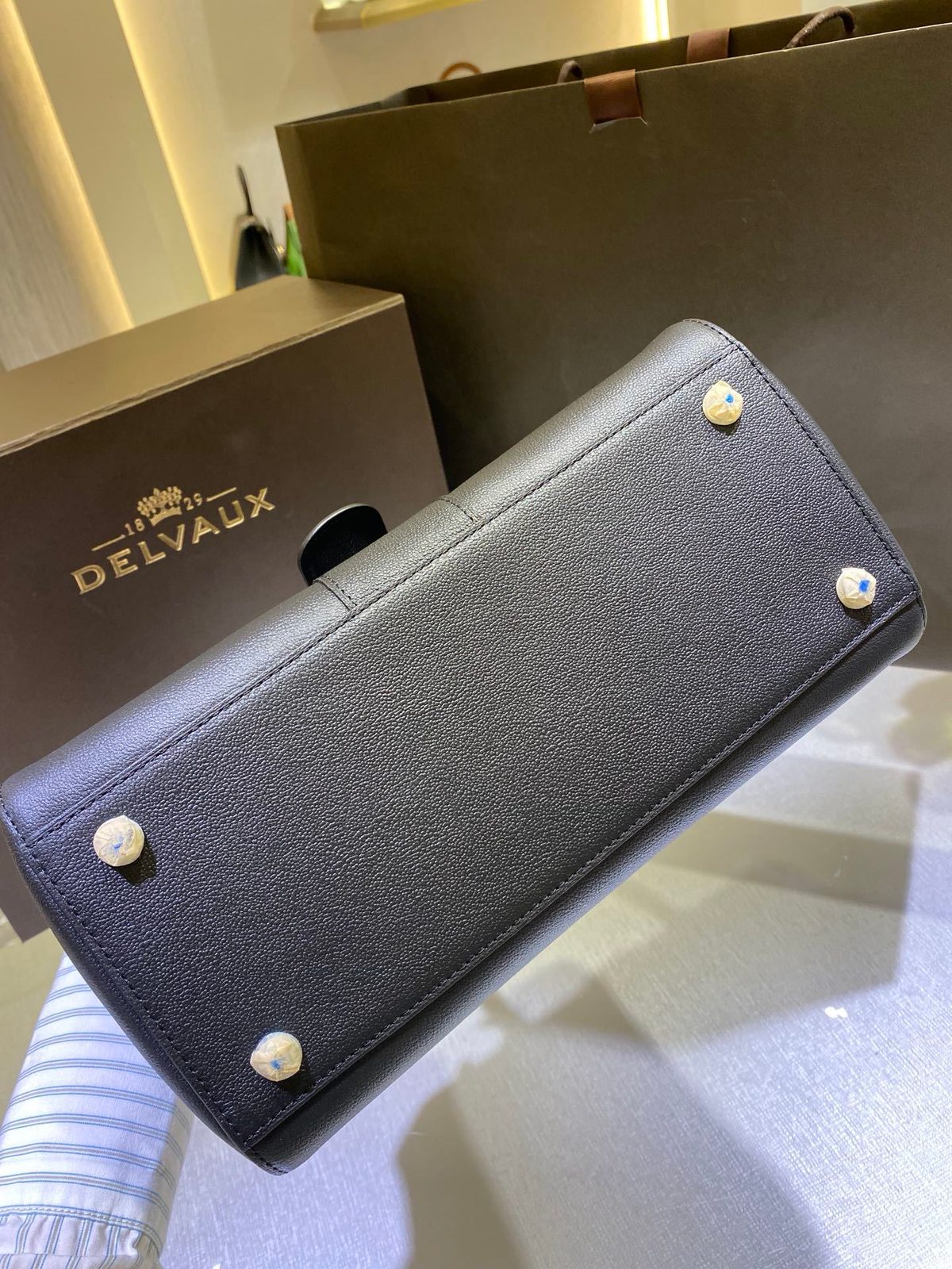 Delvaux Brillant Leather Handbag Black