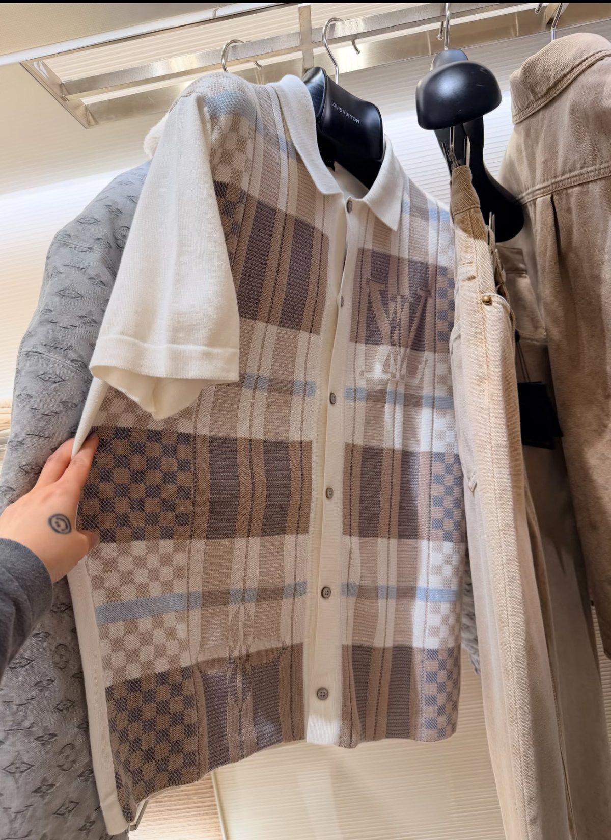 Louis Vuitton Damier Plaid Short Sleeve Polo Shirt