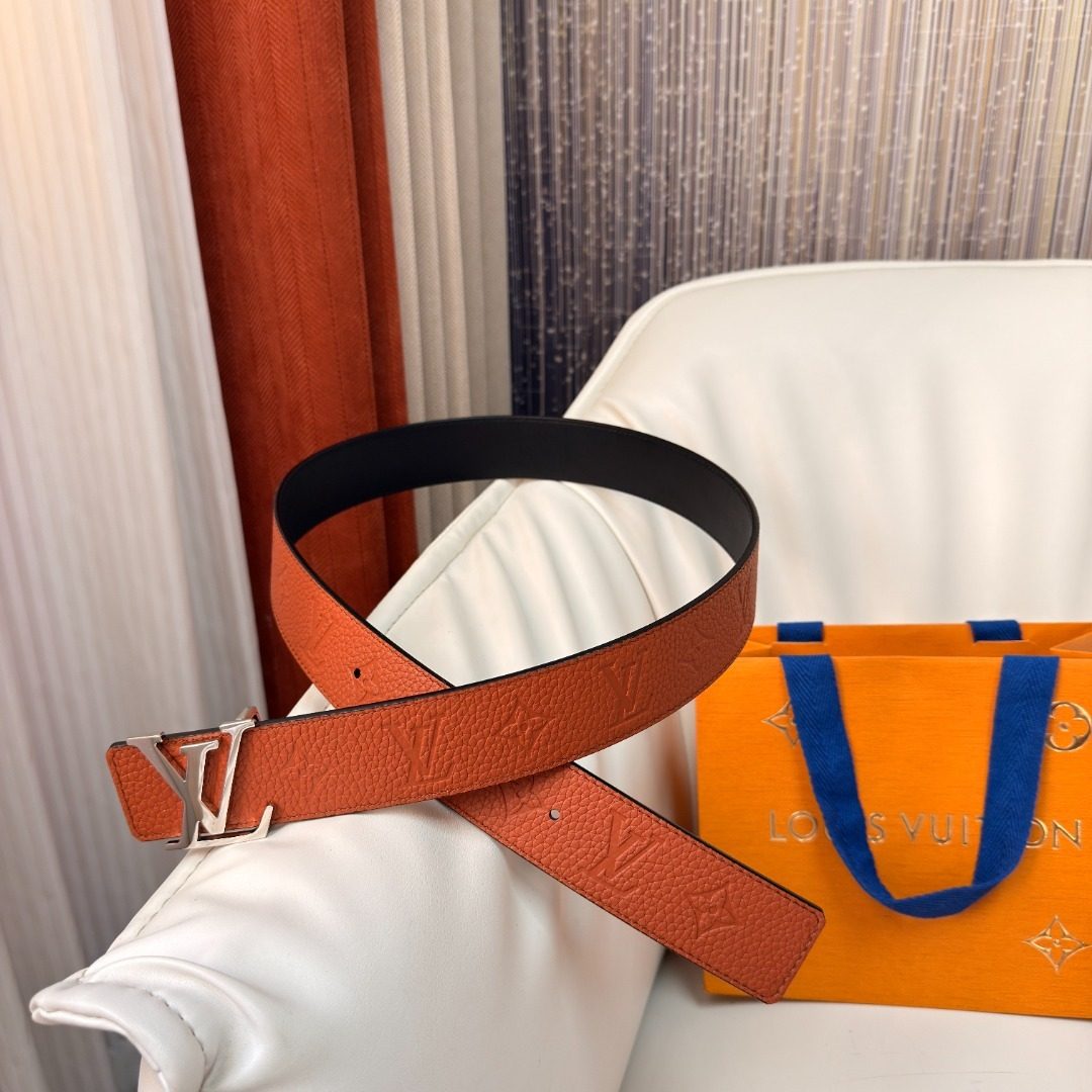 Louis Vuitton Monogram Leather Belt Orange