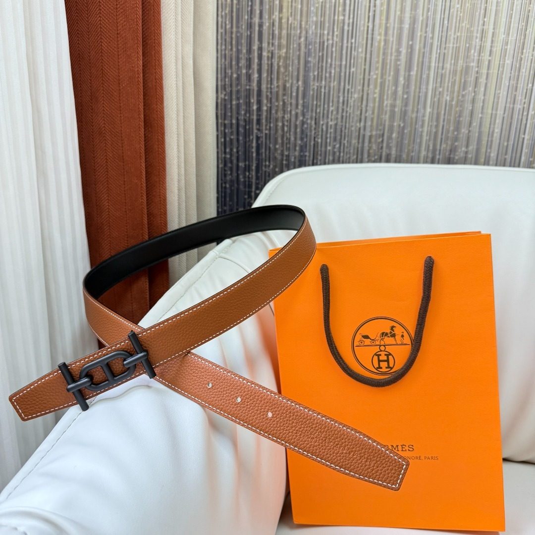 Hermès Reversible Leather Belt Brown