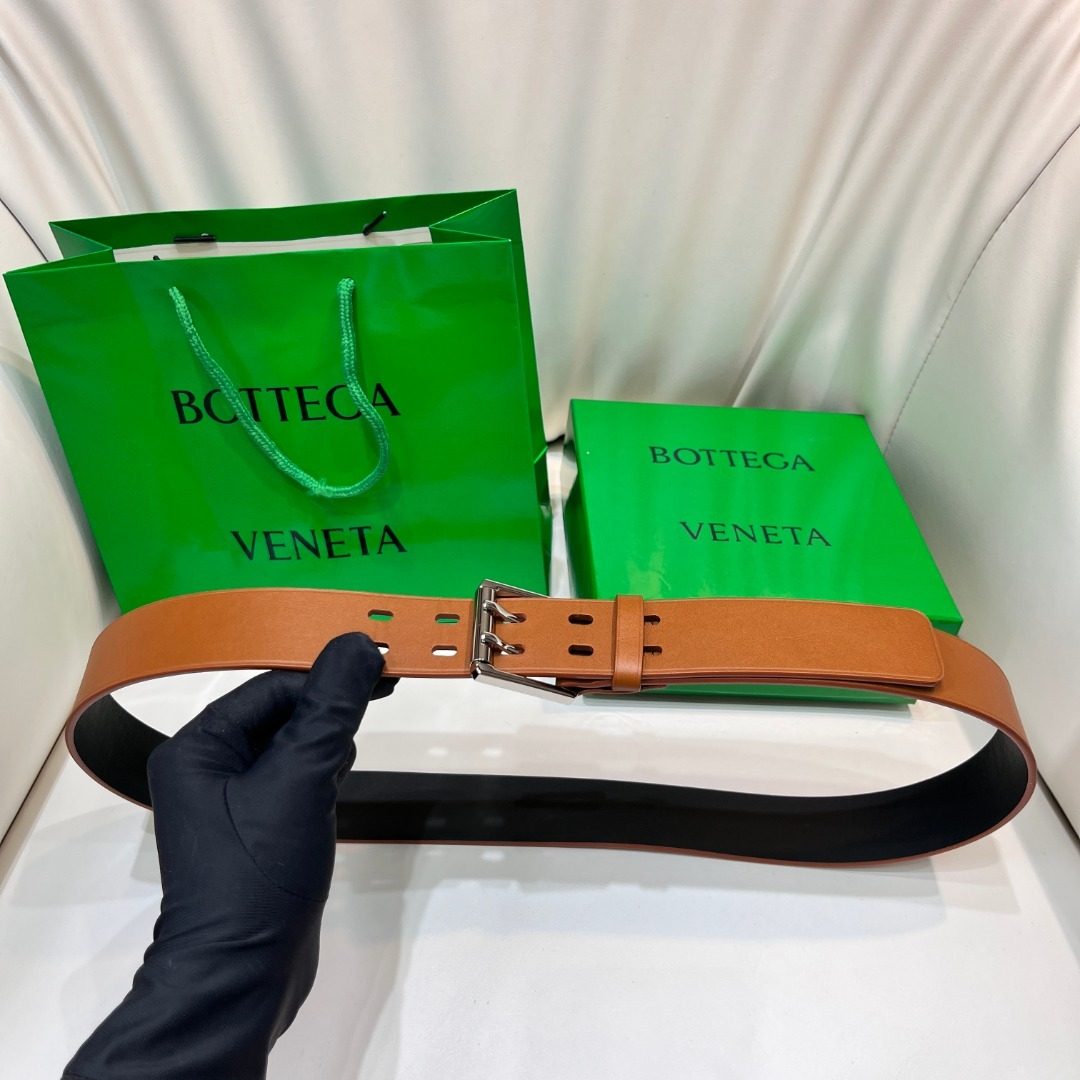 Bottega Veneta Leather Belt Cognac