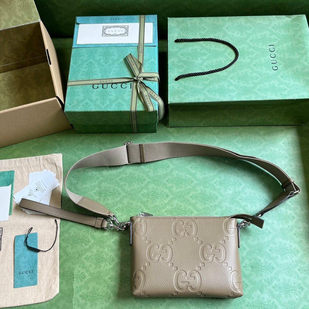 Gucci GG Embossed Leather Crossbody Bag