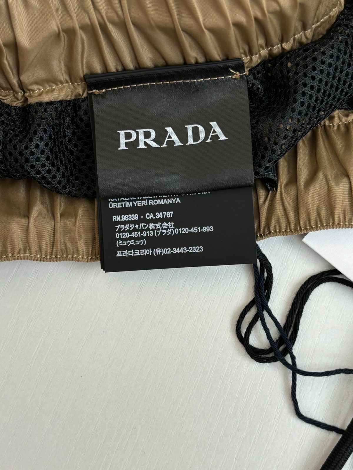 Prada Nylon Cargo Shorts Beige