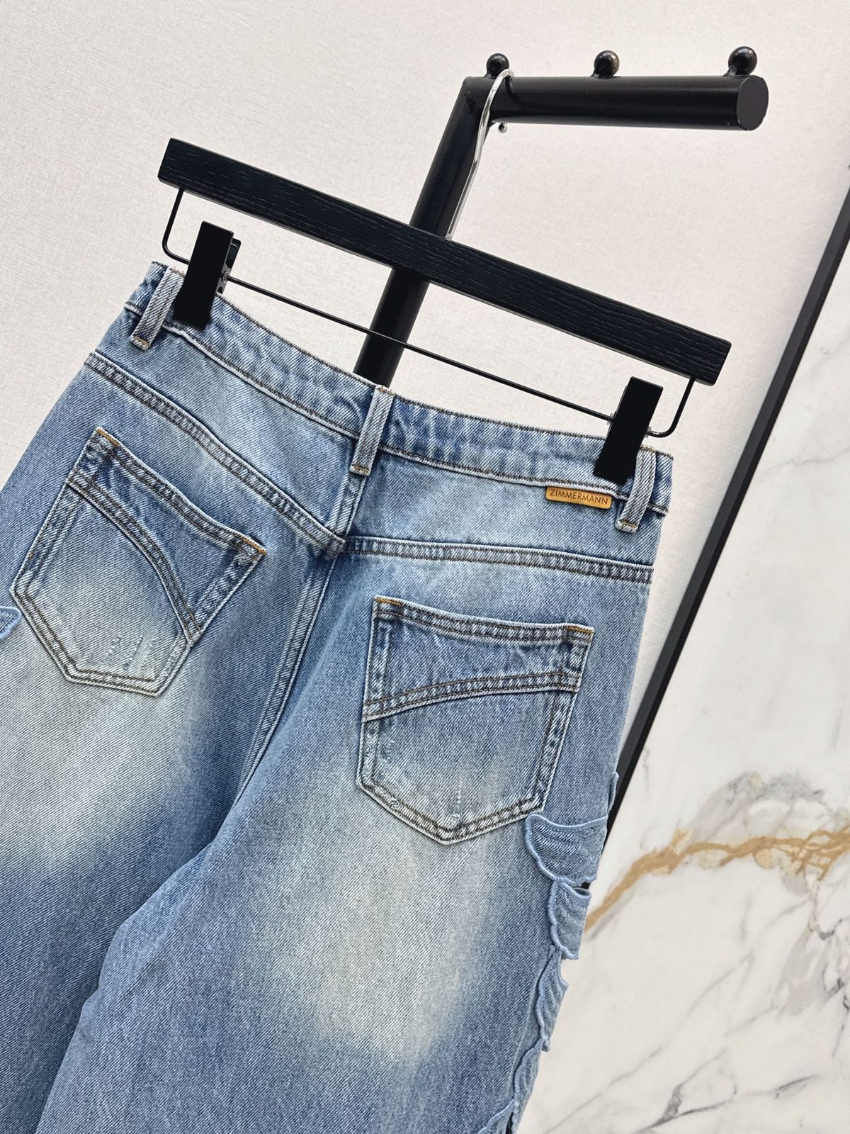 Dsquared2 Distressed Wide-Leg Denim Jeans