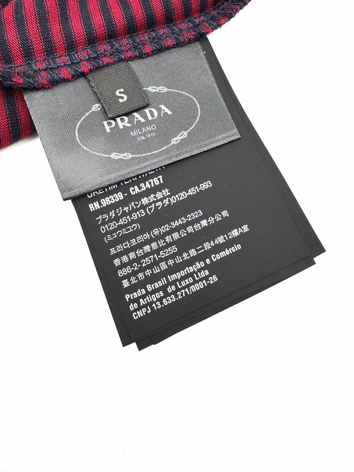 Prada Striped Pocket Short-Sleeve T-Shirt