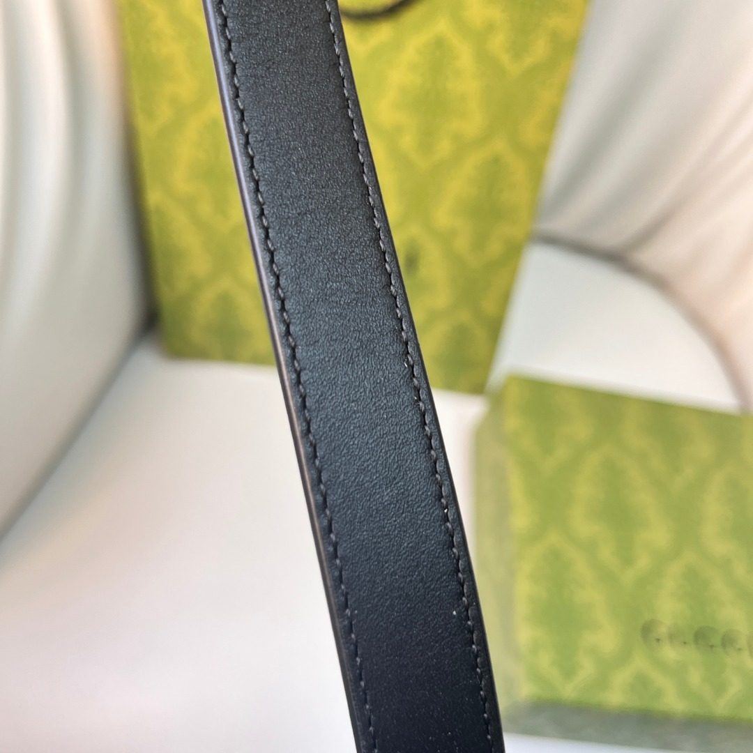 Gucci GG Marmont Black Leather Belt