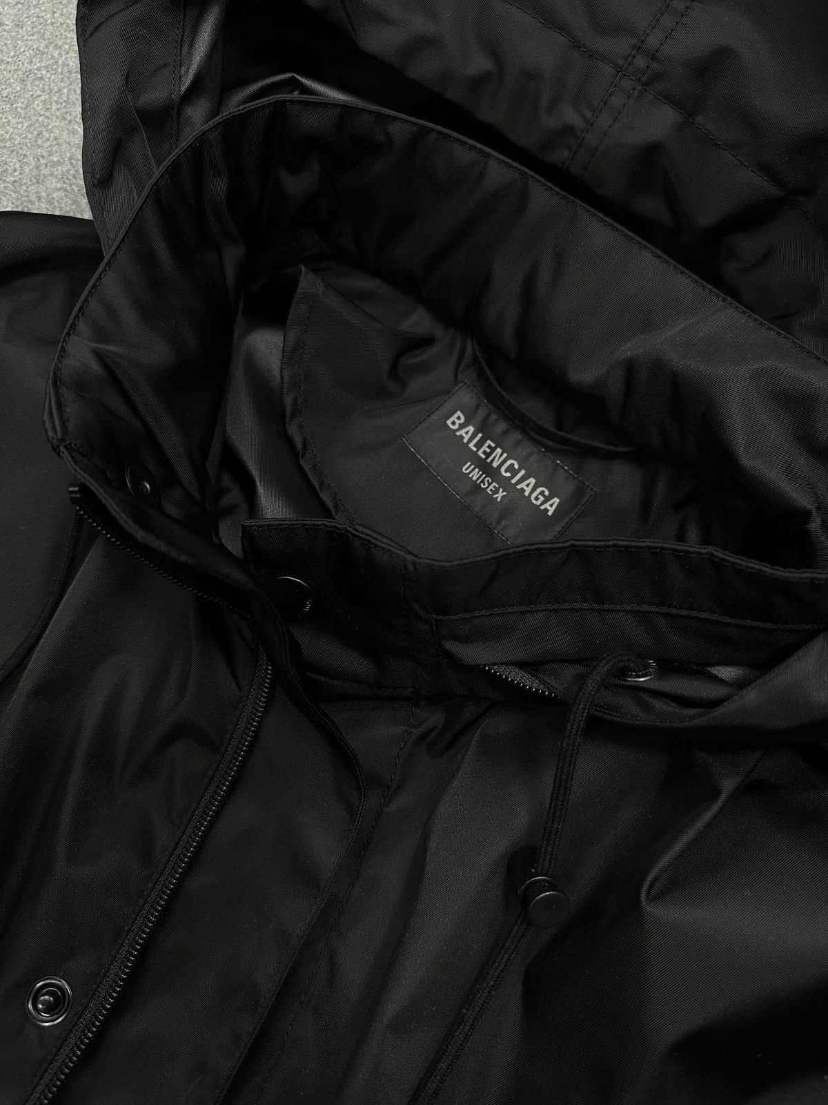 Balenciaga Black Nylon Hooded Windbreaker Jacket
