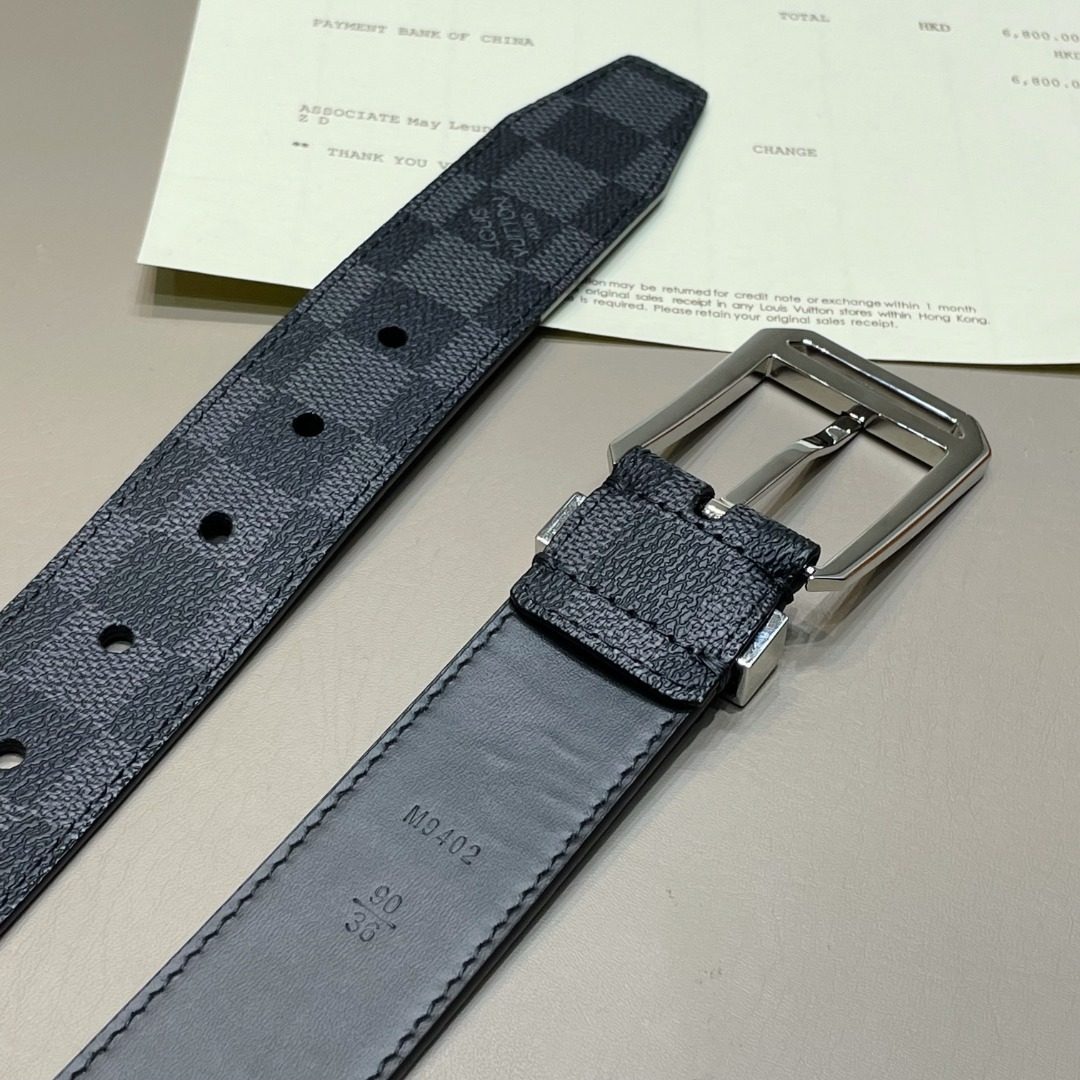 Louis Vuitton Damier Graphite Leather Belt
