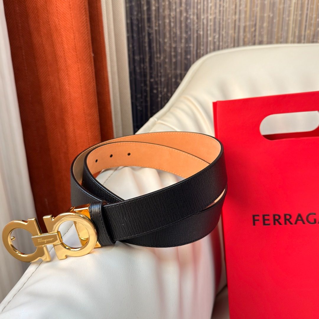 Ferragamo Gancini Reversible Leather Belt