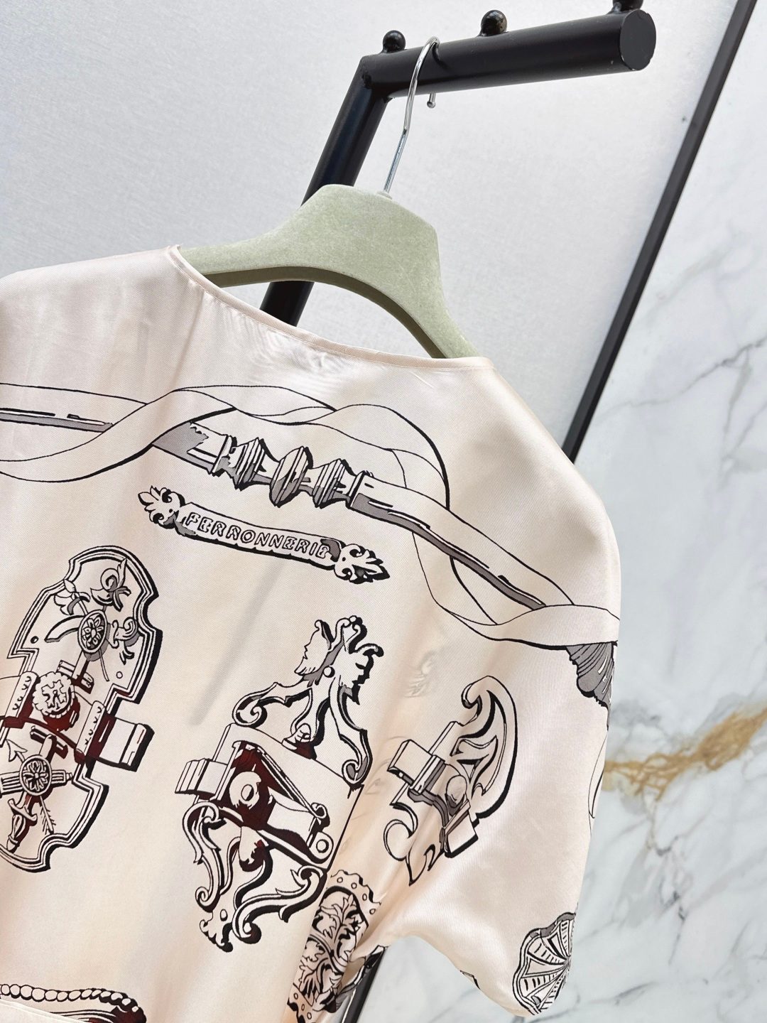 Hermès Silk Twill Printed Shirt Dress