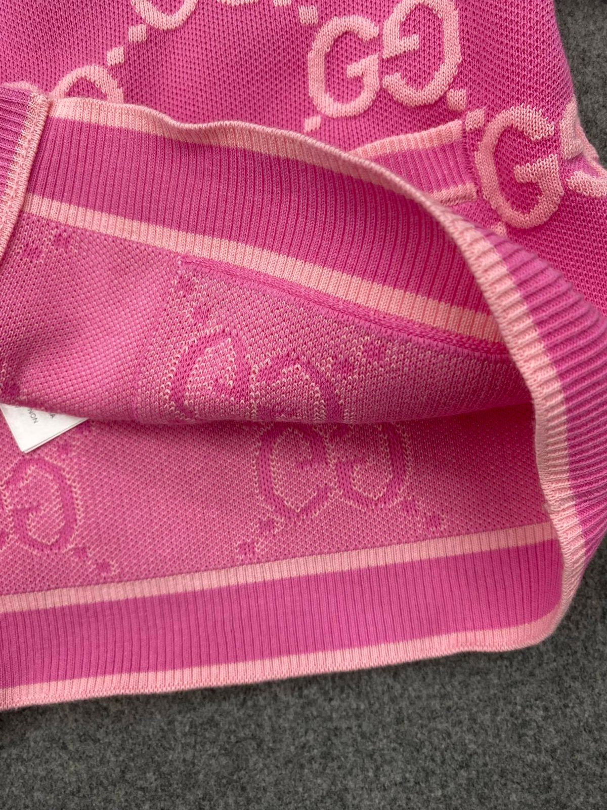 Gucci GG Monogram Zip-Up Cardigan Pink