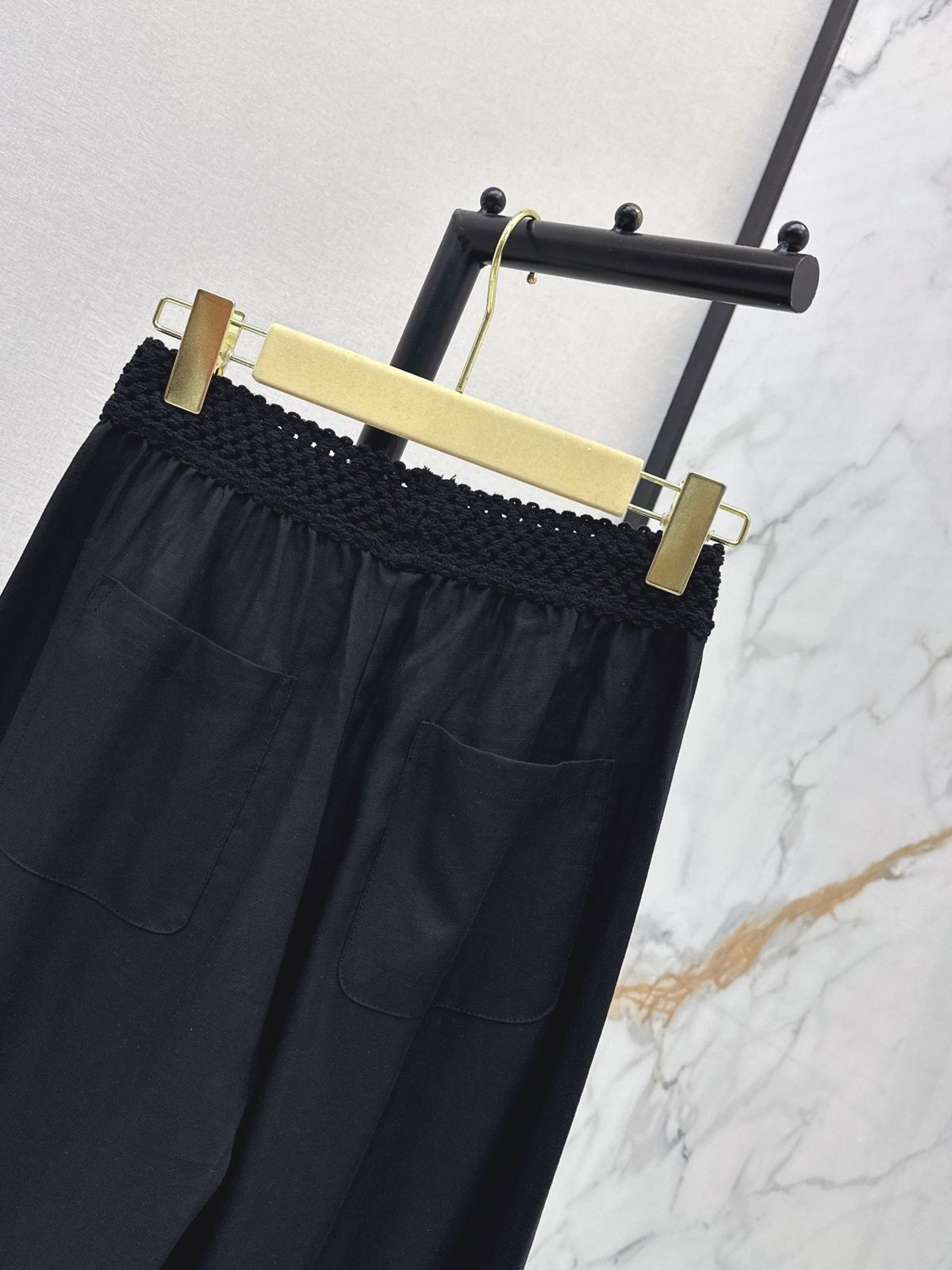 Miu Miu Black Wide-Leg Trousers