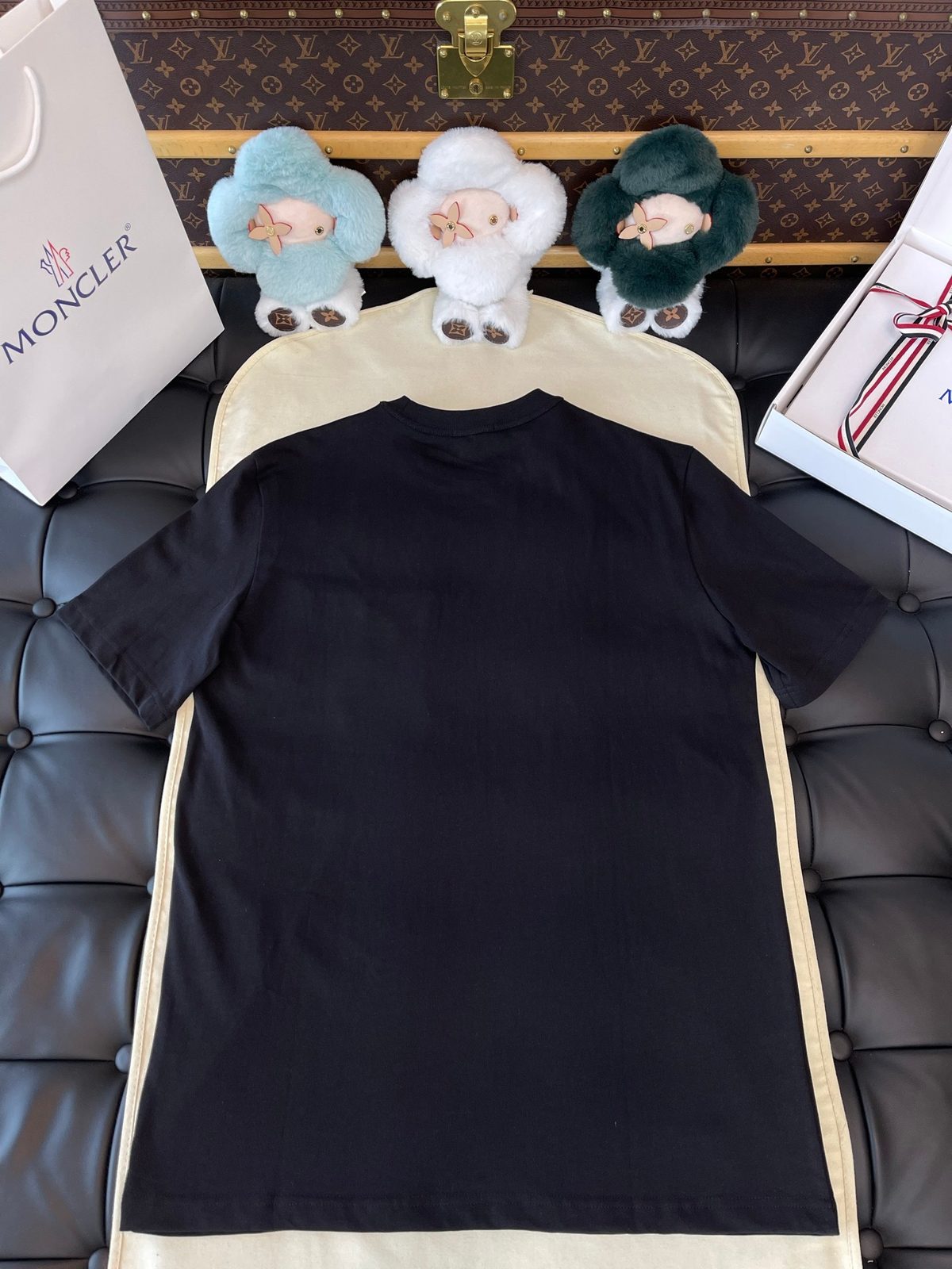 Moncler Black Crewneck T-Shirt with Pocket