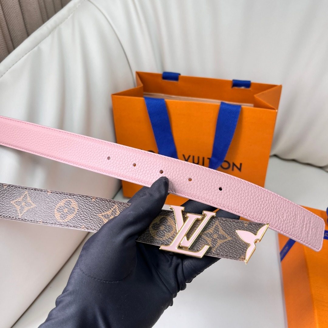 Louis Vuitton Monogram Pink Leather Belt