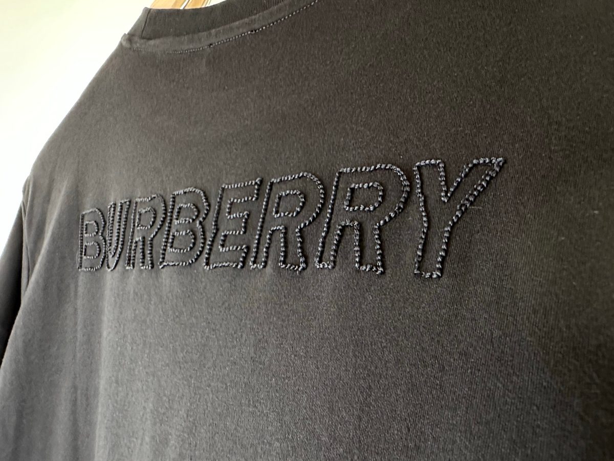 Burberry Embroidered Logo Crewneck T-Shirt