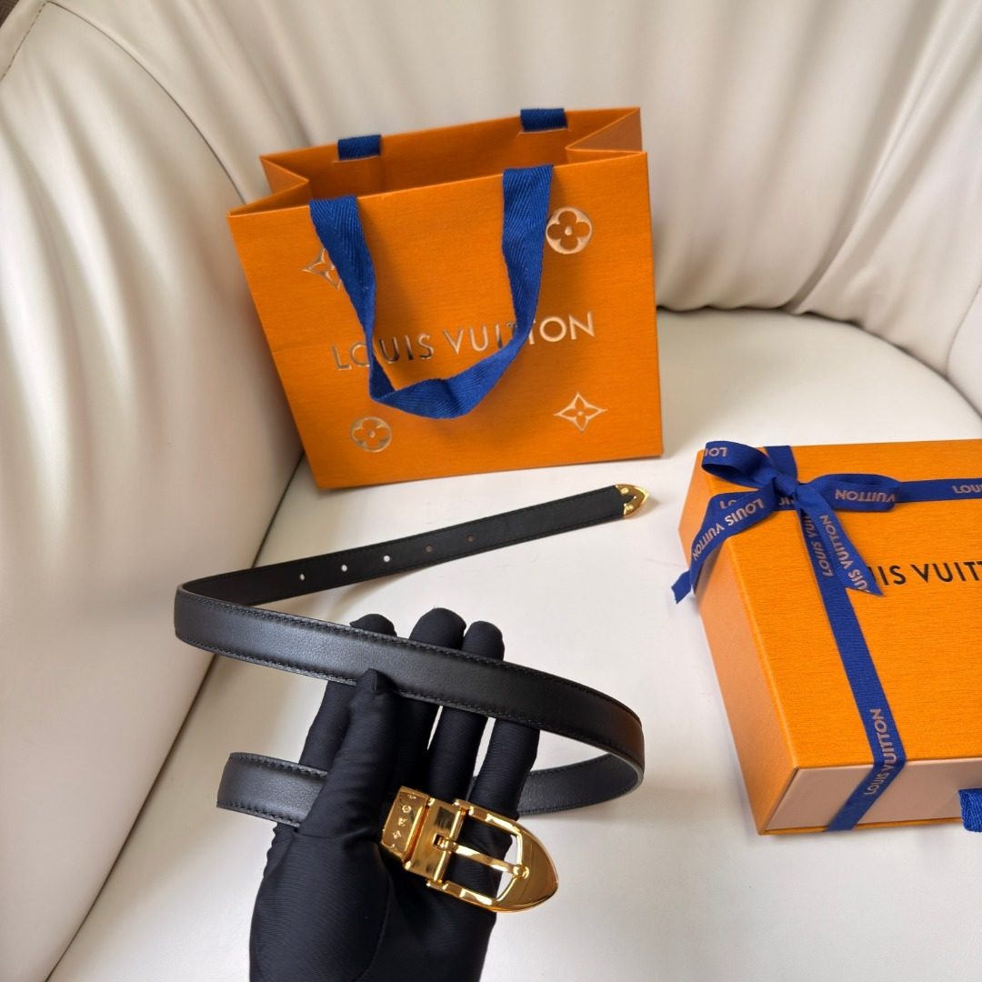 Louis Vuitton Monogram Black Leather Belt