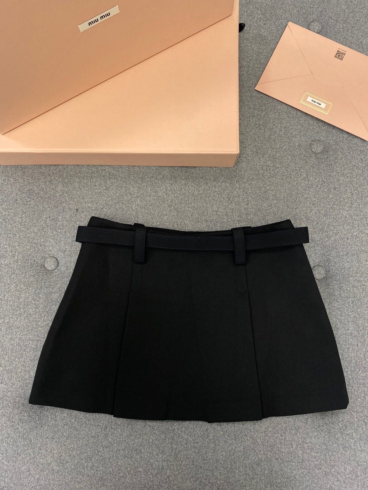 Miu Miu Black Pleated Mini Skirt