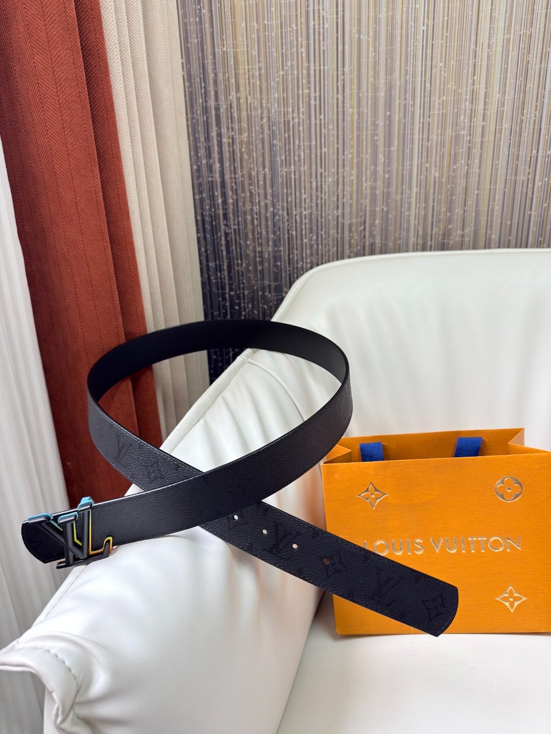 Louis Vuitton Damier Graphite Leather Belt