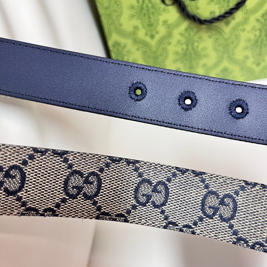 Gucci GG Canvas Leather Belt
