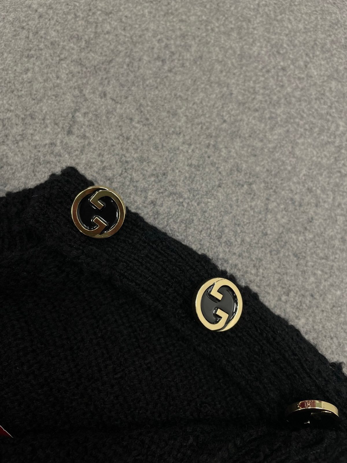 Gucci GG Logo Black Wool Cardigan