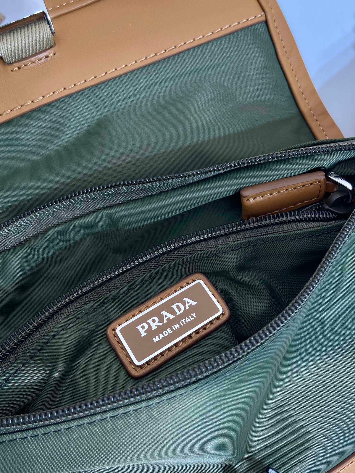Prada Nylon and Leather Shoulder Bag
