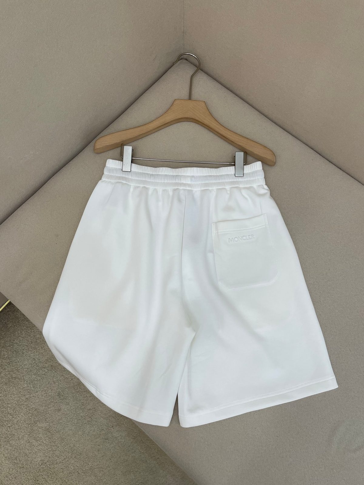 Moncler White Cotton Drawstring Shorts