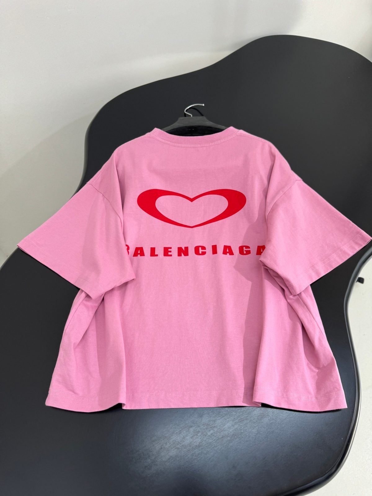Balenciaga Heart Logo Pink T-Shirt