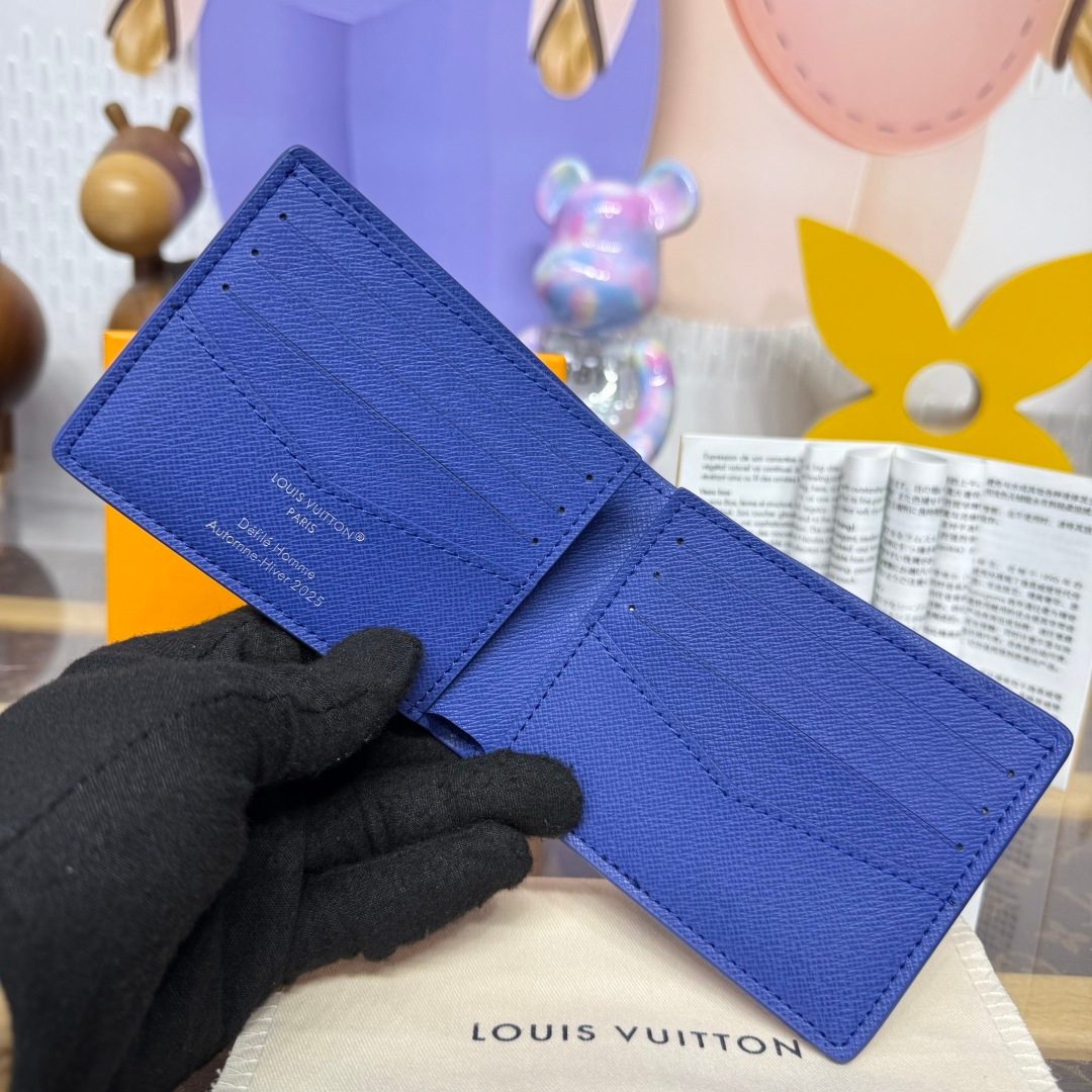 Louis Vuitton Epi Leather Bifold Wallet Blue