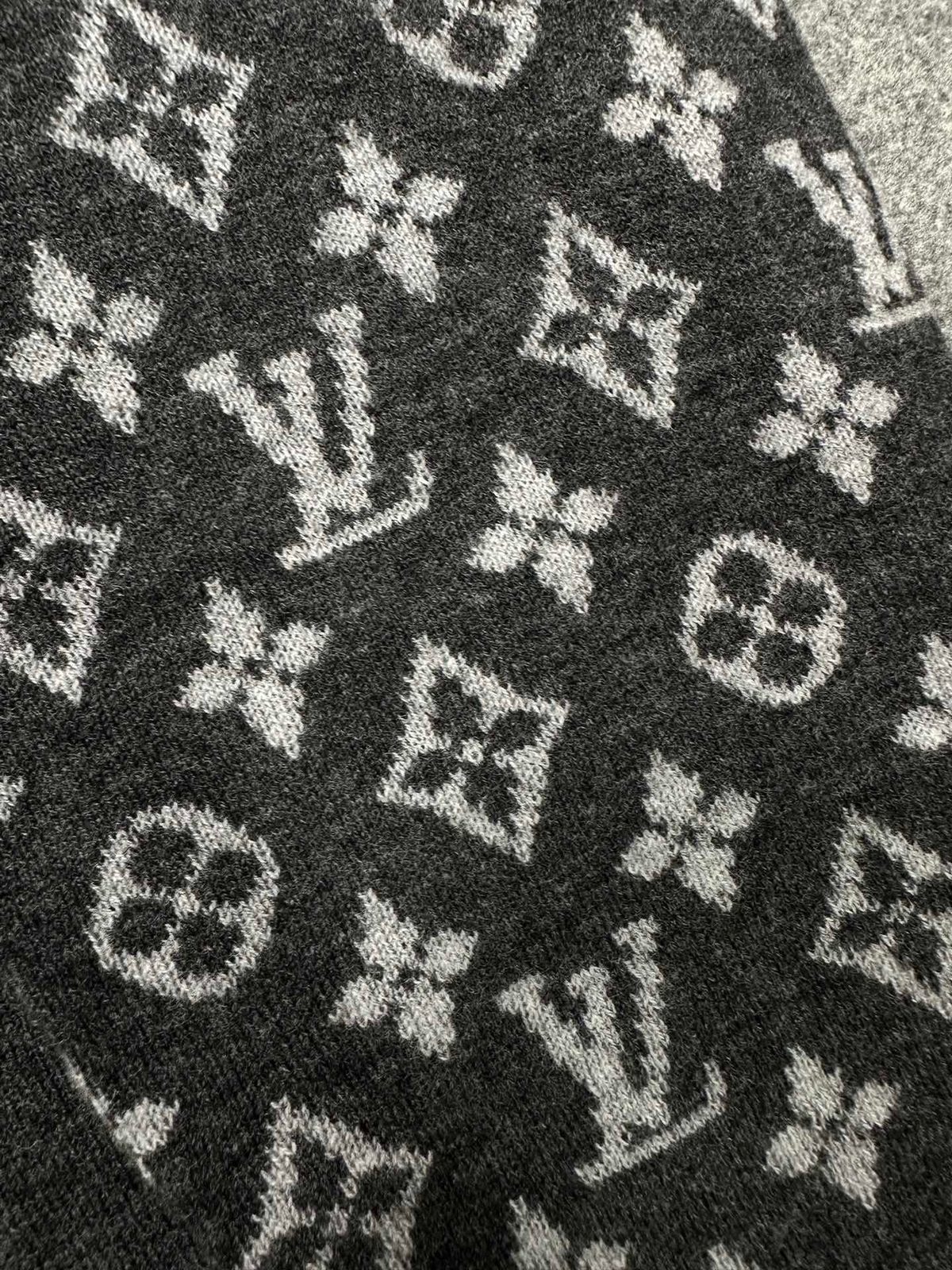 Luxury Monogram Turtleneck Sweater with Patterned Sleeves