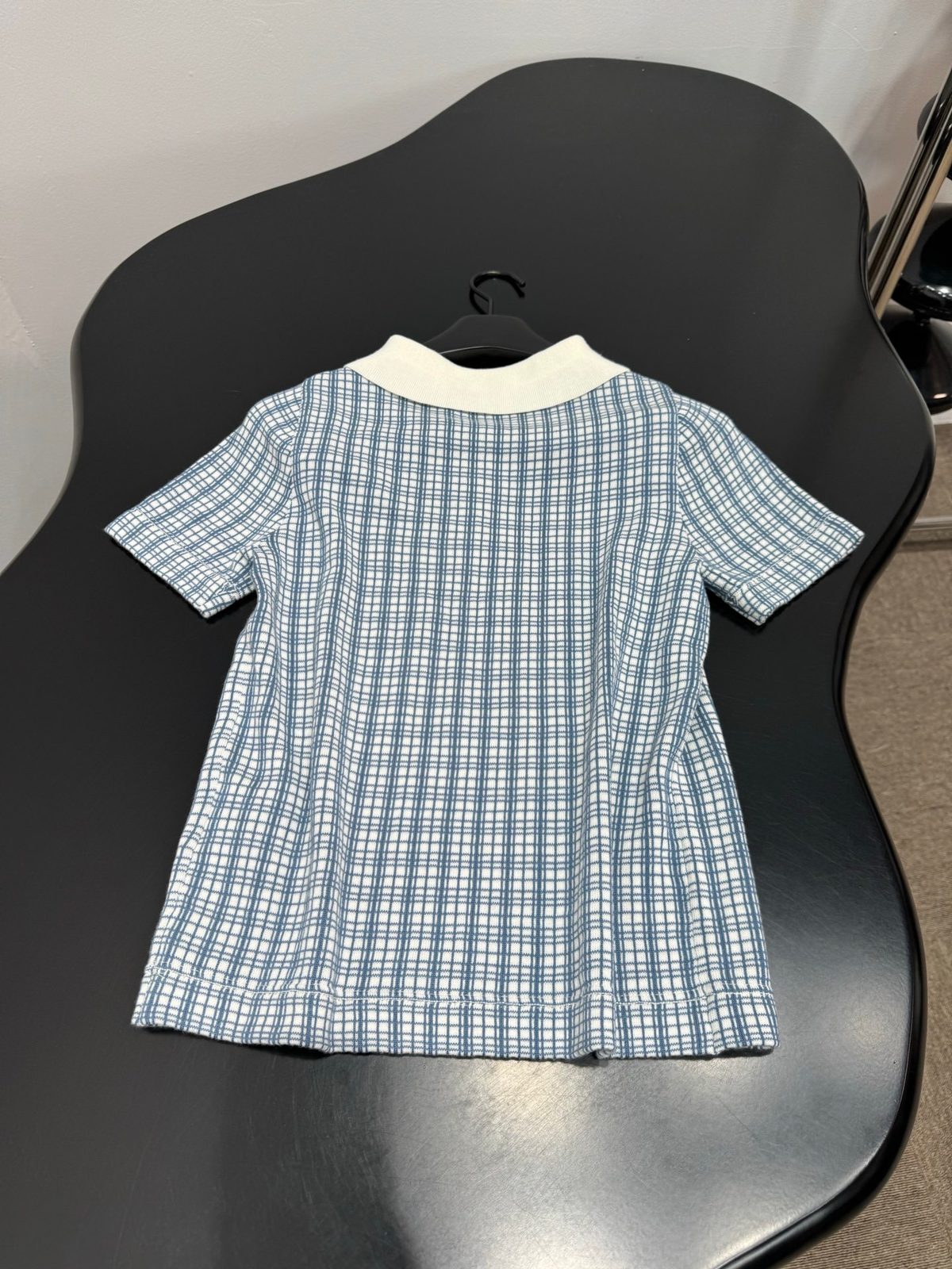 Miu Miu Blue Checkered Collared Shirt