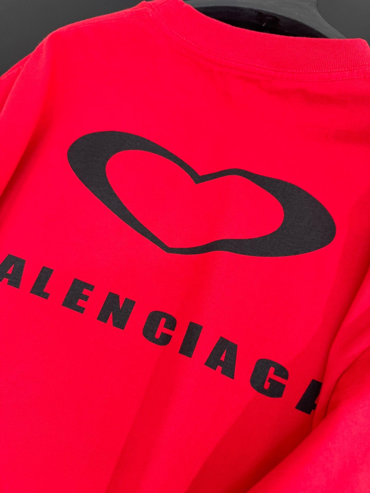 Balenciaga Heart Logo Red T-Shirt