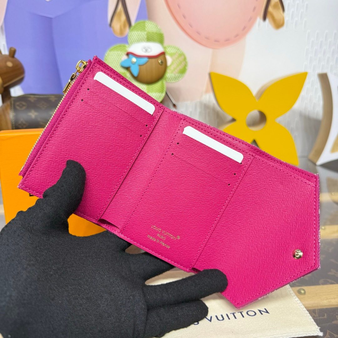Louis Vuitton Damier Azur Zippy Wallet Hot Pink