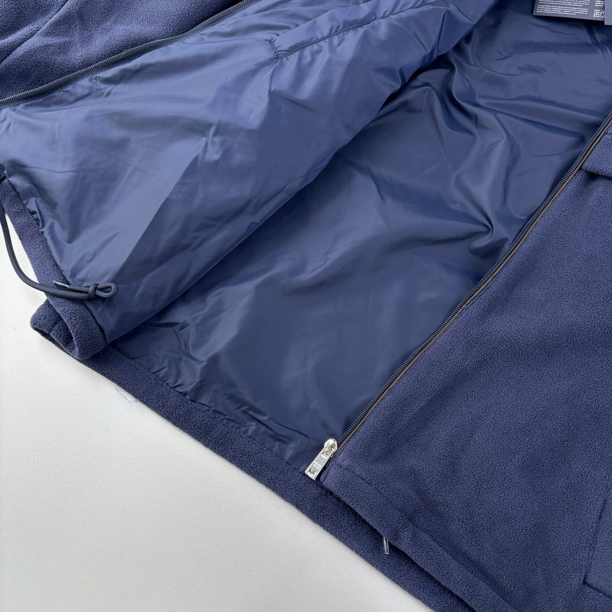 Navy Fleece Hybrid Puffer Jacket