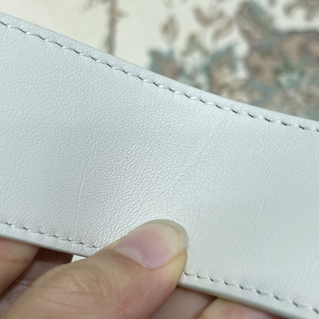 Louis Vuitton Leather Belt with Silver Buckle