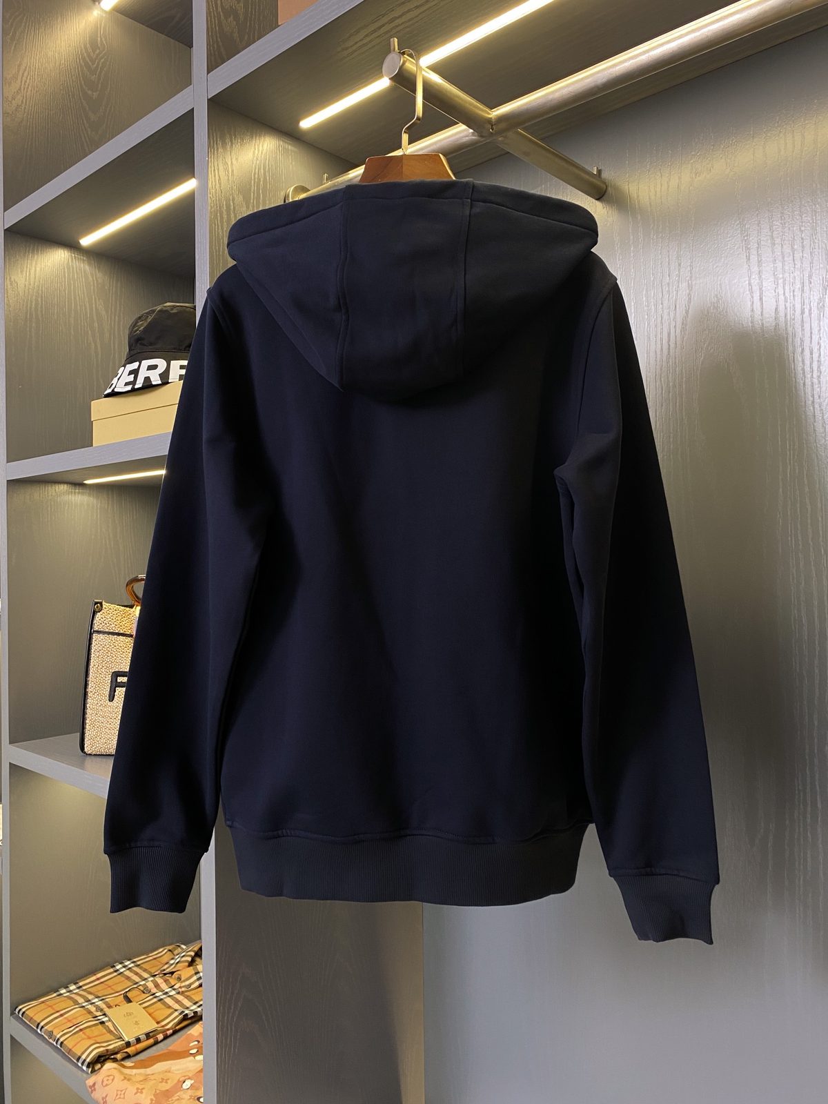 Burberry Striped Zip Hoodie Sweatshirt