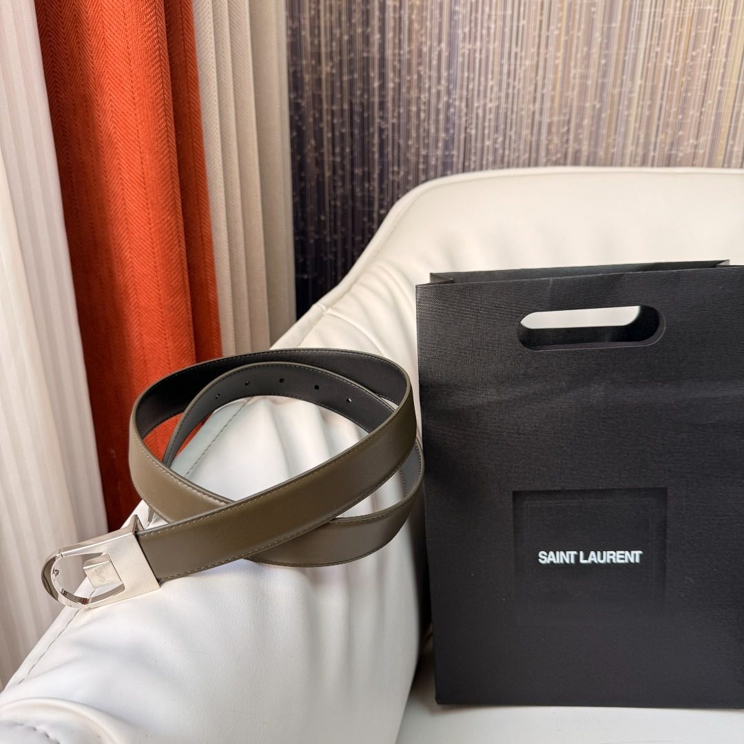 Saint Laurent Reversible Leather Belt