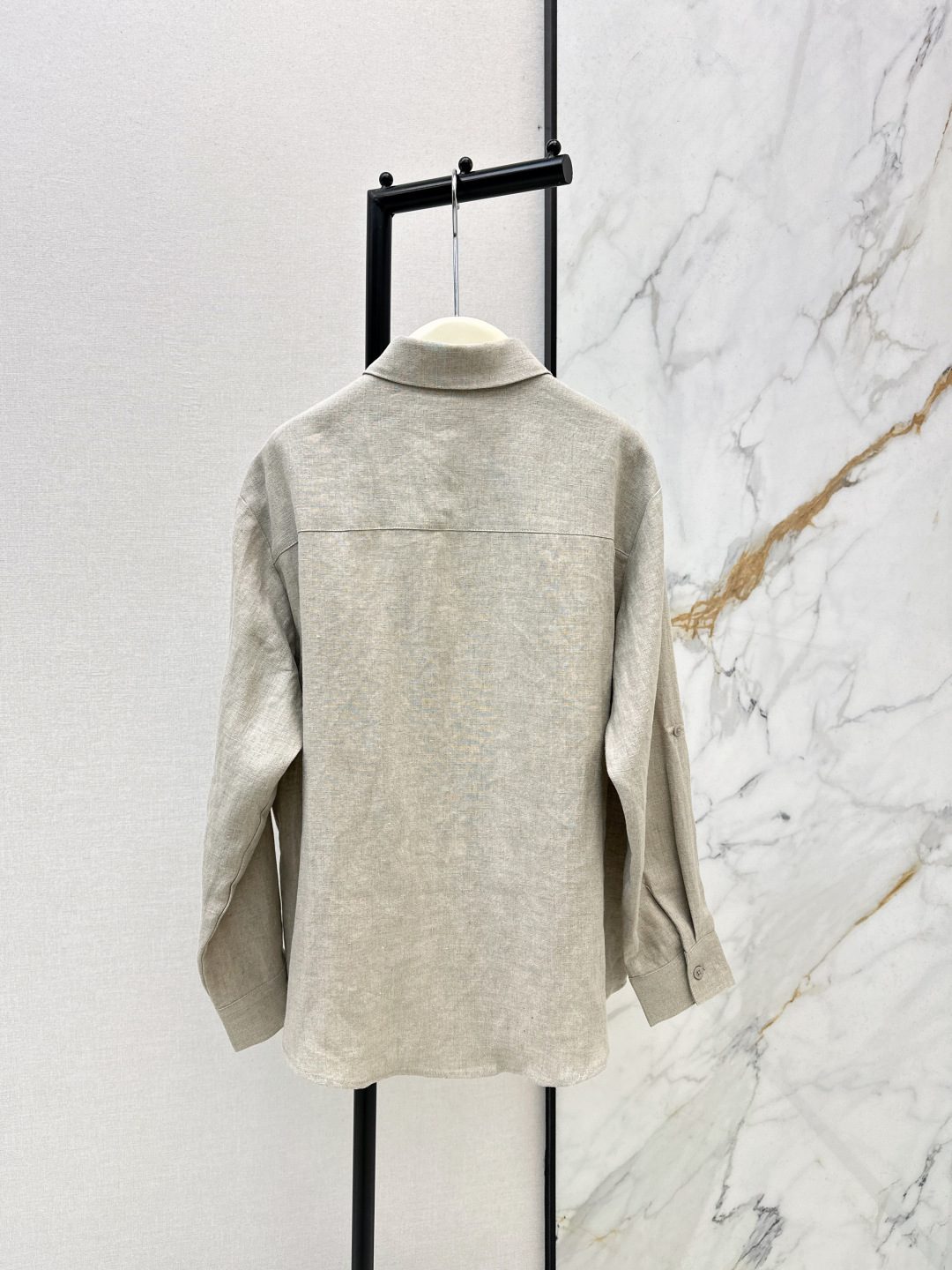 Luxury Linen Button-Up Shirt Beige