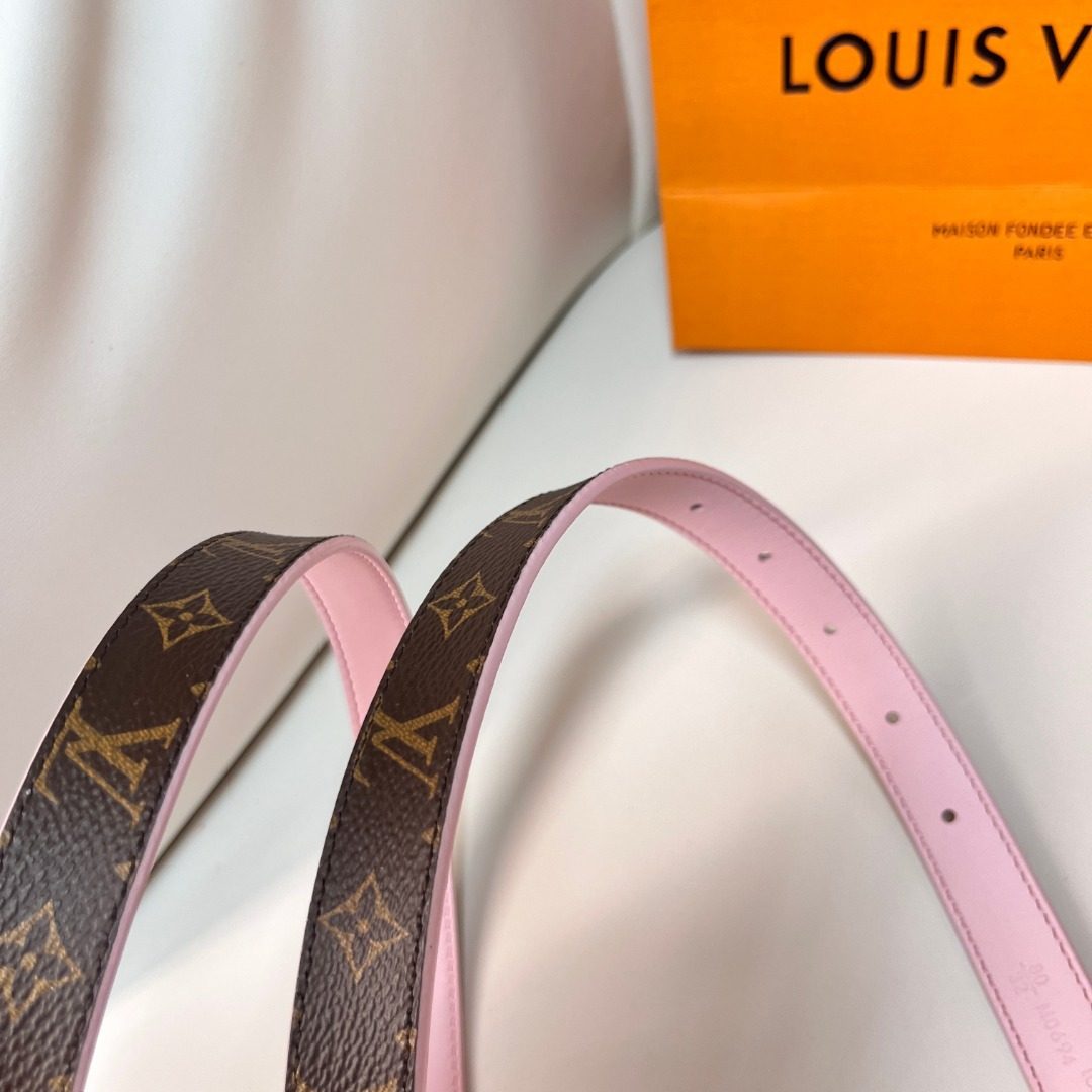 Louis Vuitton Monogram Canvas Pink Leather Belt