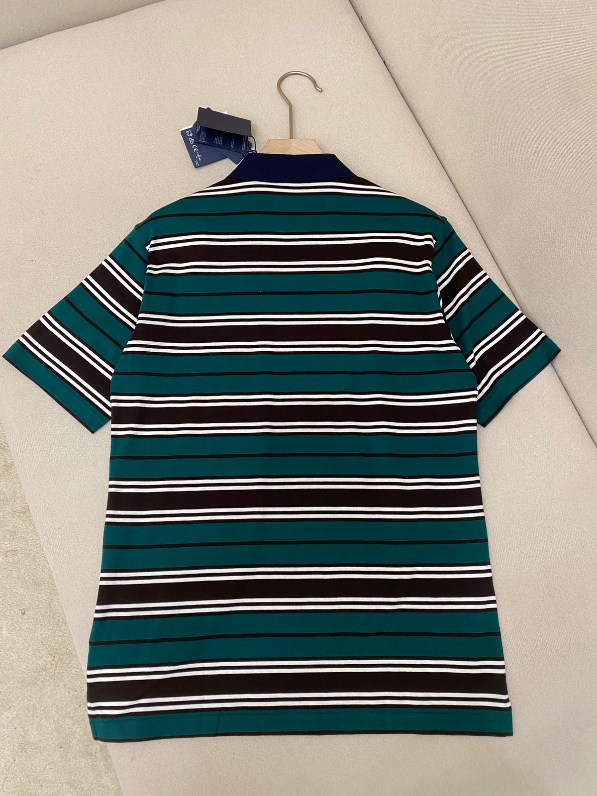 Striped Polo Shirt with Collar