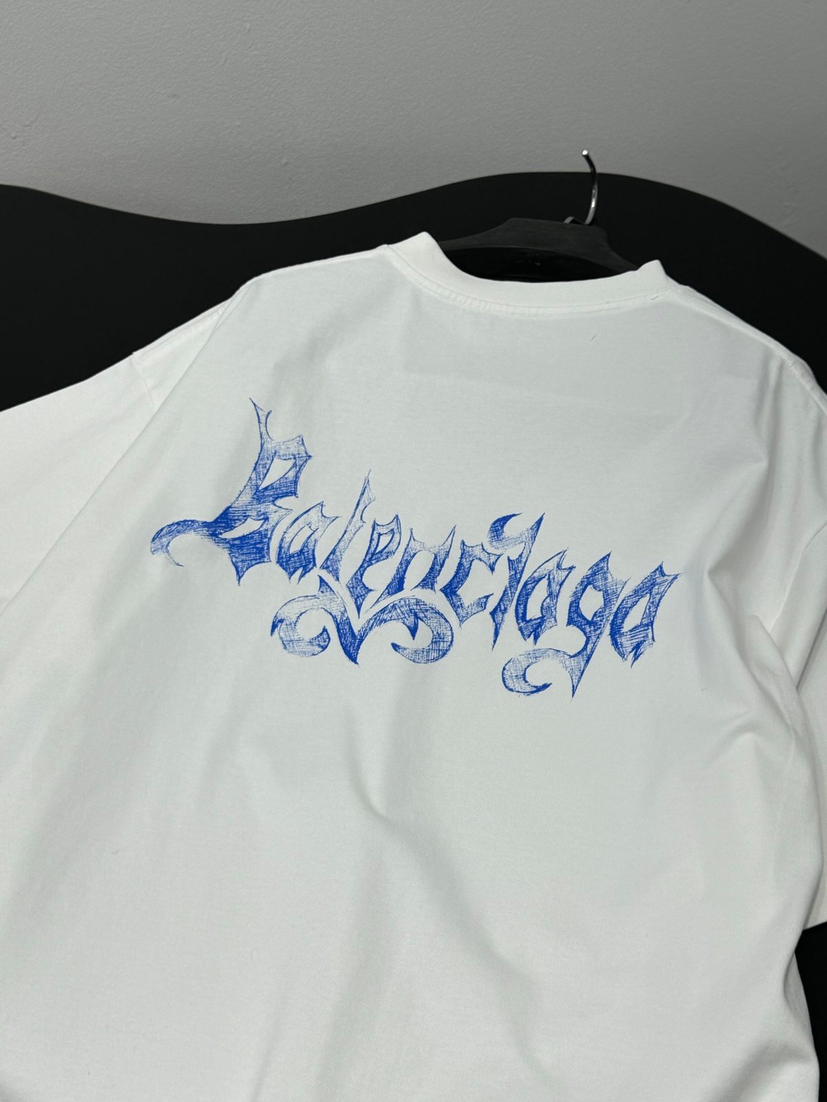 Balenciaga Blue Gothic Logo T-Shirt