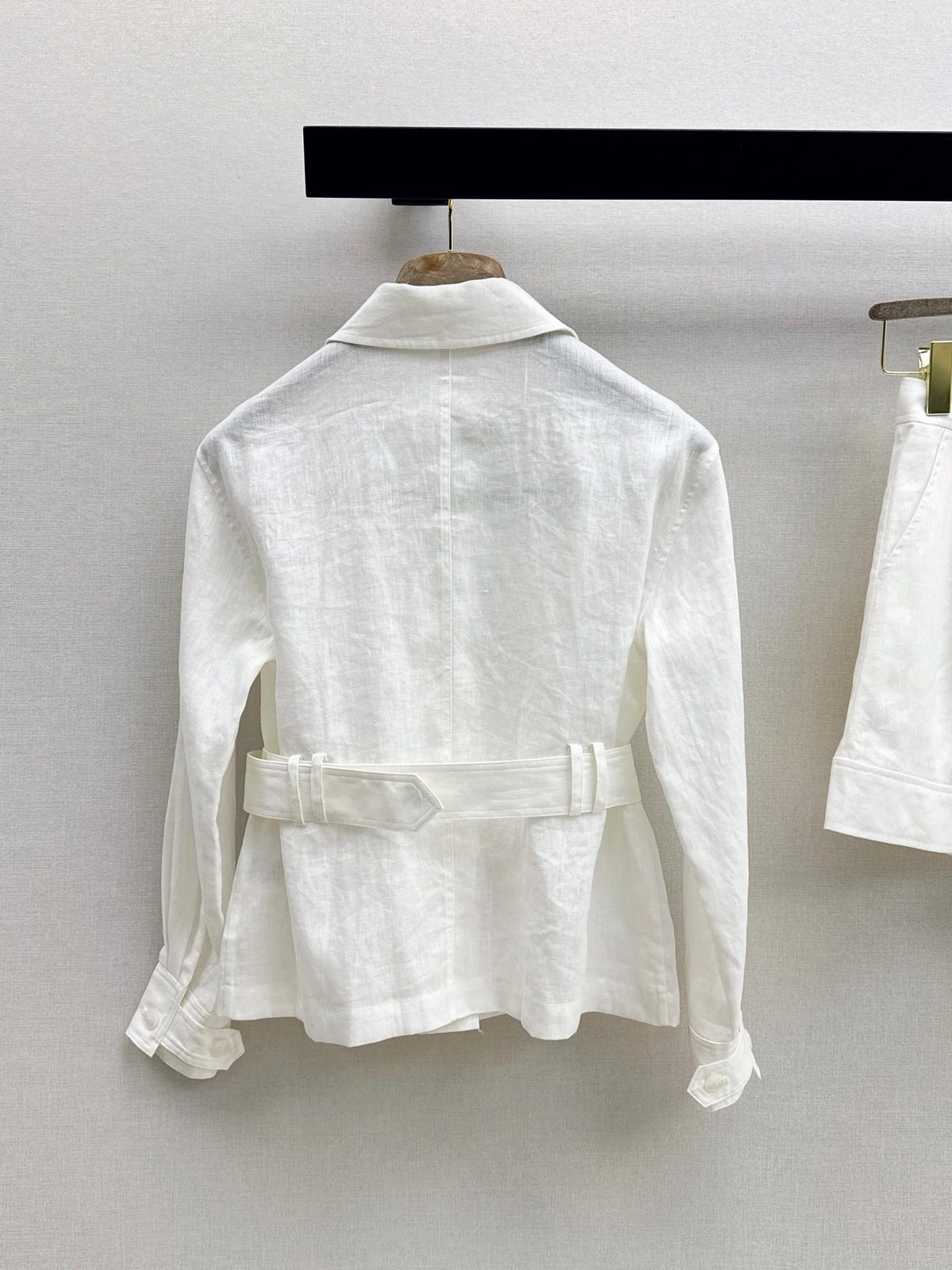 Luxury Linen Utility Shirt with Belt