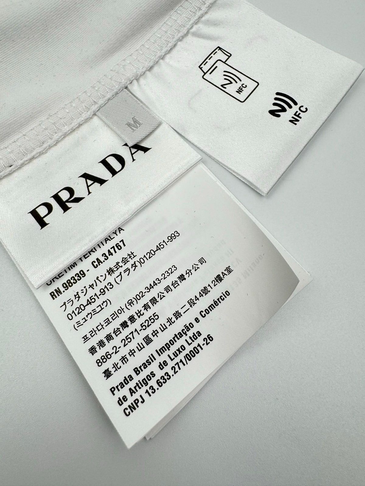Prada Chest Triangle Logo Short Sleeve T-Shirt